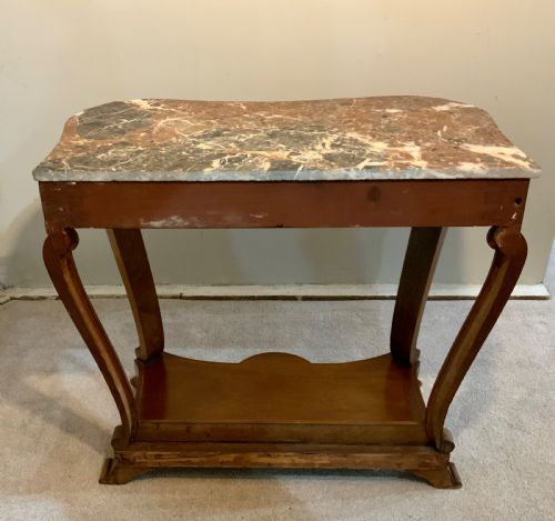 A MARBLE TOPPED MAHOGANY CONSOLE TABLE - ADDITIONAL PHOTO 6