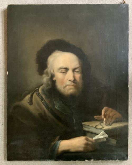an 18th century oil on canvas portrait - CATEGORY: ANTIQUE ART - DATED 18TH CENTURY