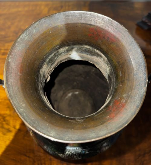 A CHINESE BRONZE CHAMPLEVE VASE - ADDITIONAL PHOTO 7