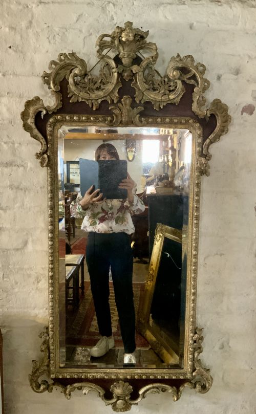 An 18th Century Walnut  and Parcel Gilt Mirror