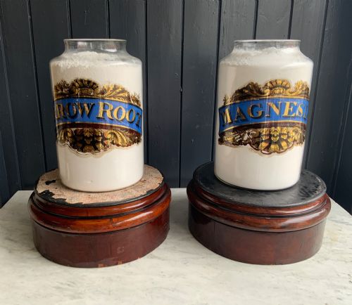 Large Pair of Glass Apothecary Jars