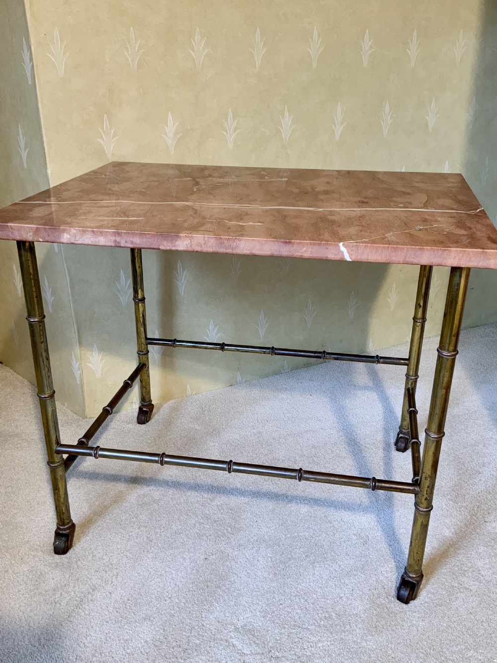 A 19th century marble topped, brass occasional table View II