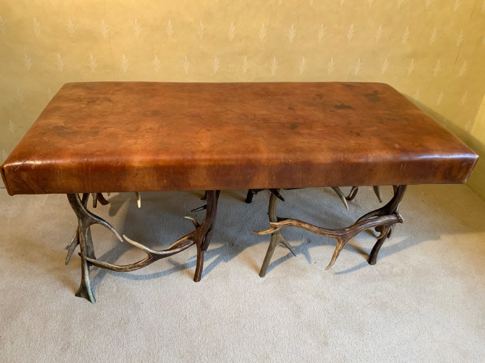 Leather covered coffee table or seat View II
