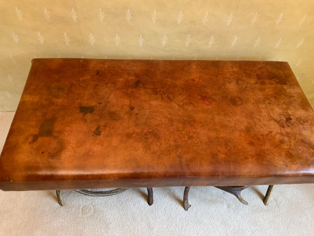 Leather covered coffee table or seat View VI