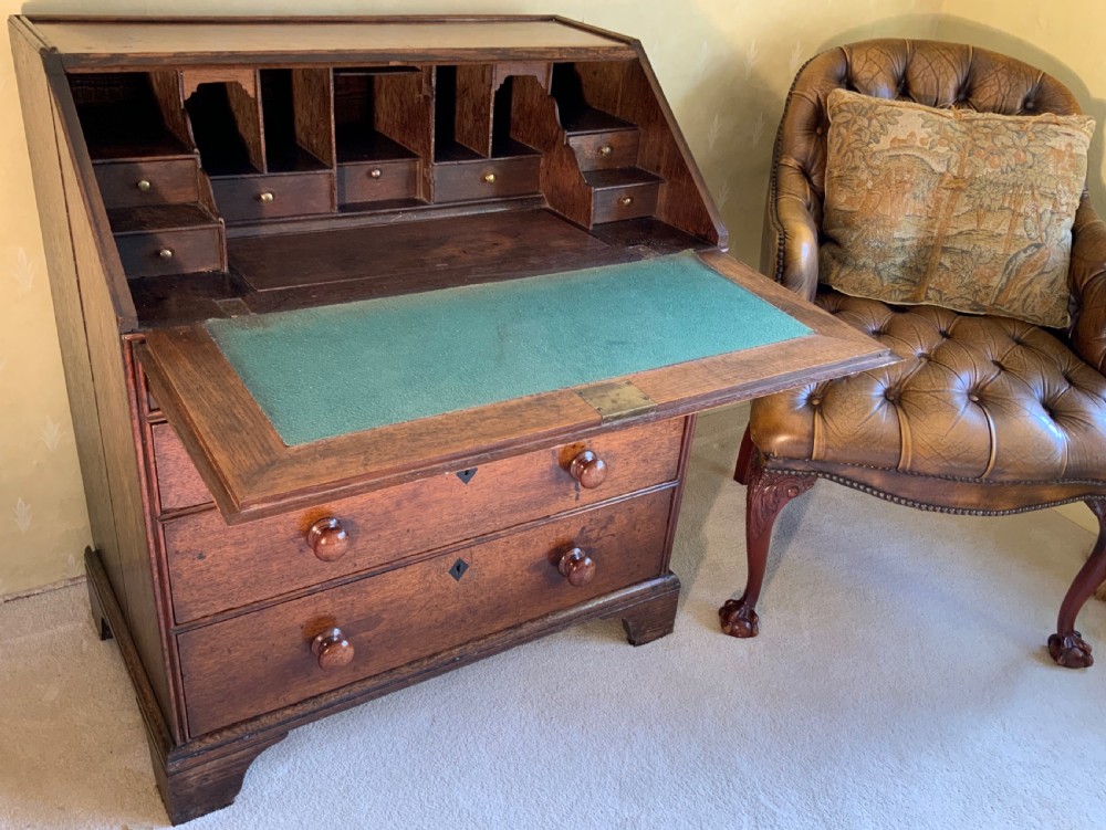  Georgian oak bureau of small proportions View II