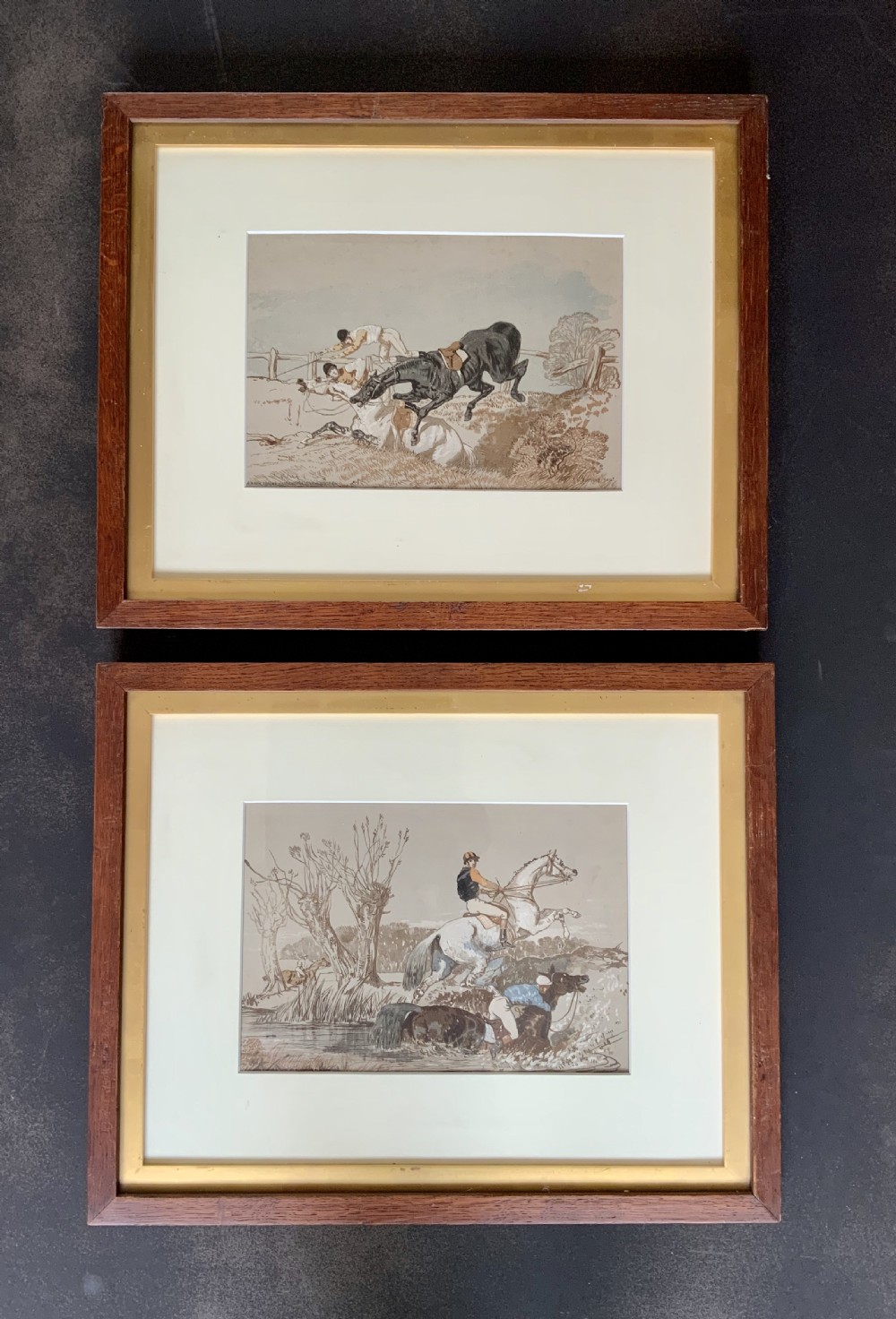 A pair of 19th century lithographs , J F Herring senior