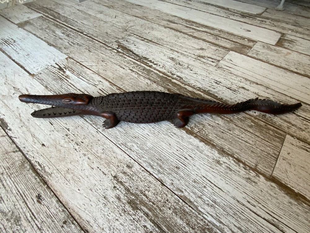 A 19th century carving of a crocodile