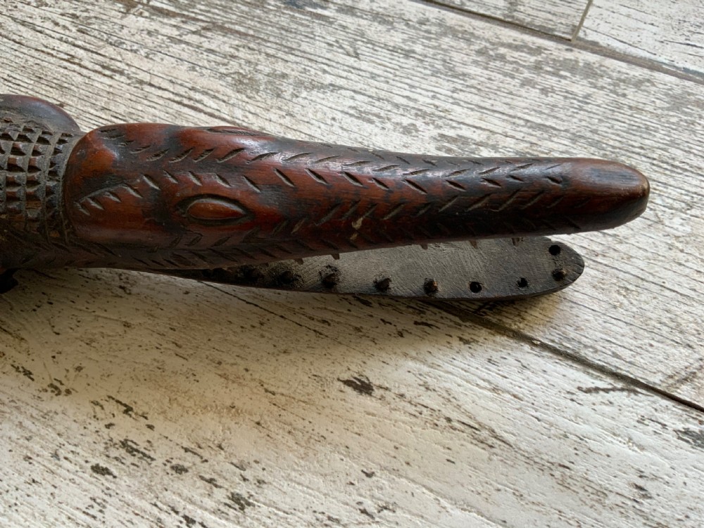 A 19th century carving of a crocodile View II