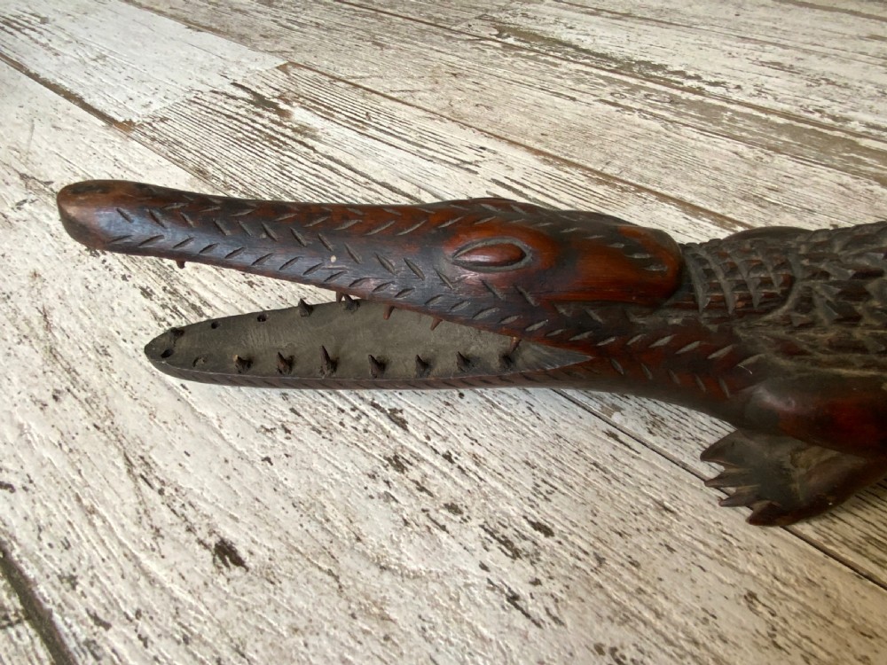 A 19th century carving of a crocodile View III