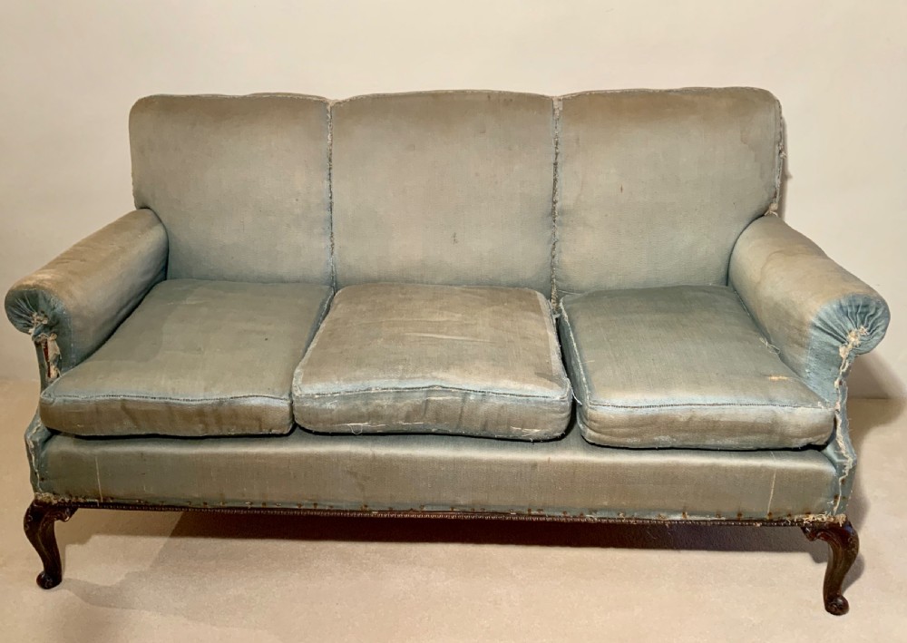 Victorian mahogany upholstered settee