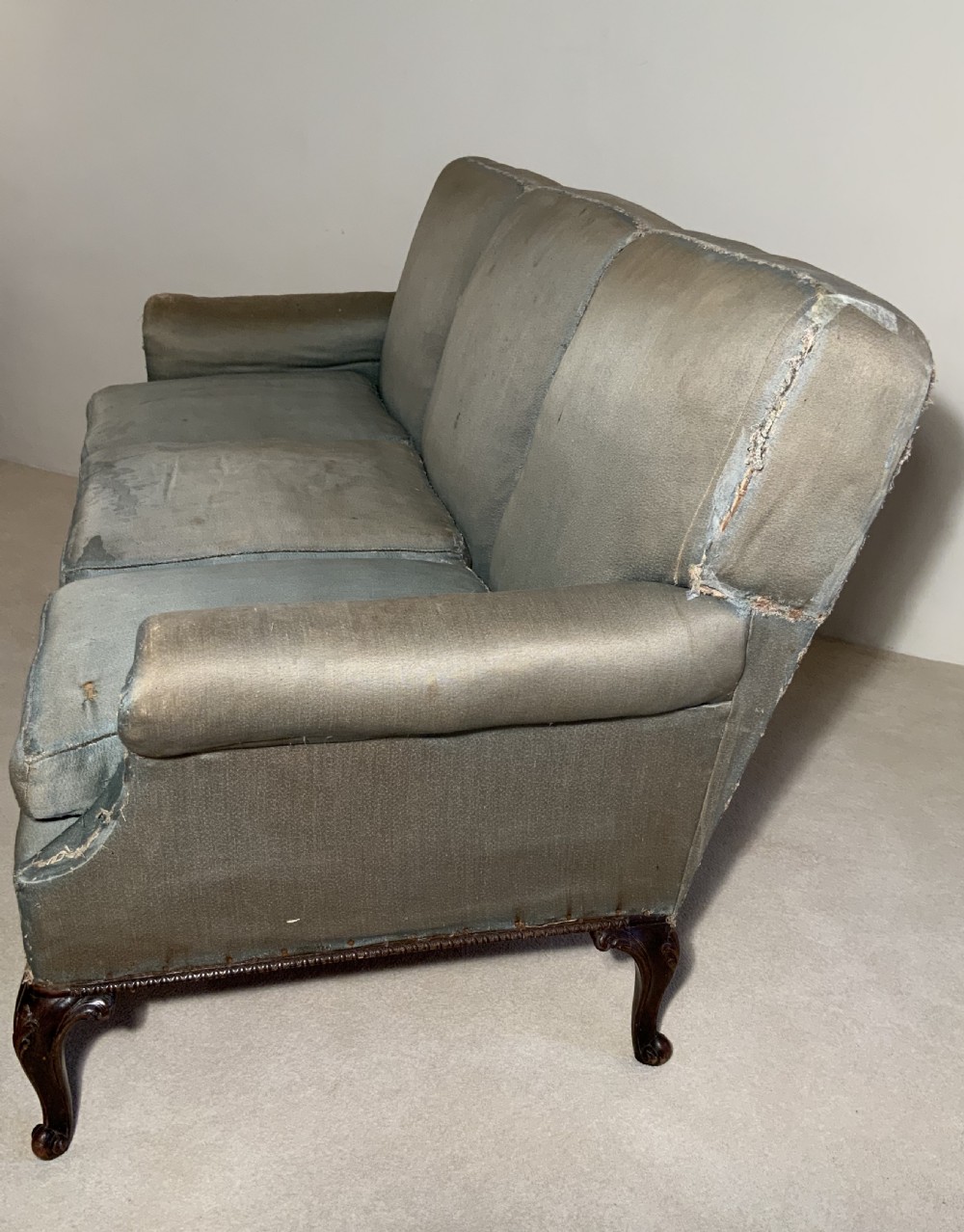 Victorian mahogany upholstered settee View VIII