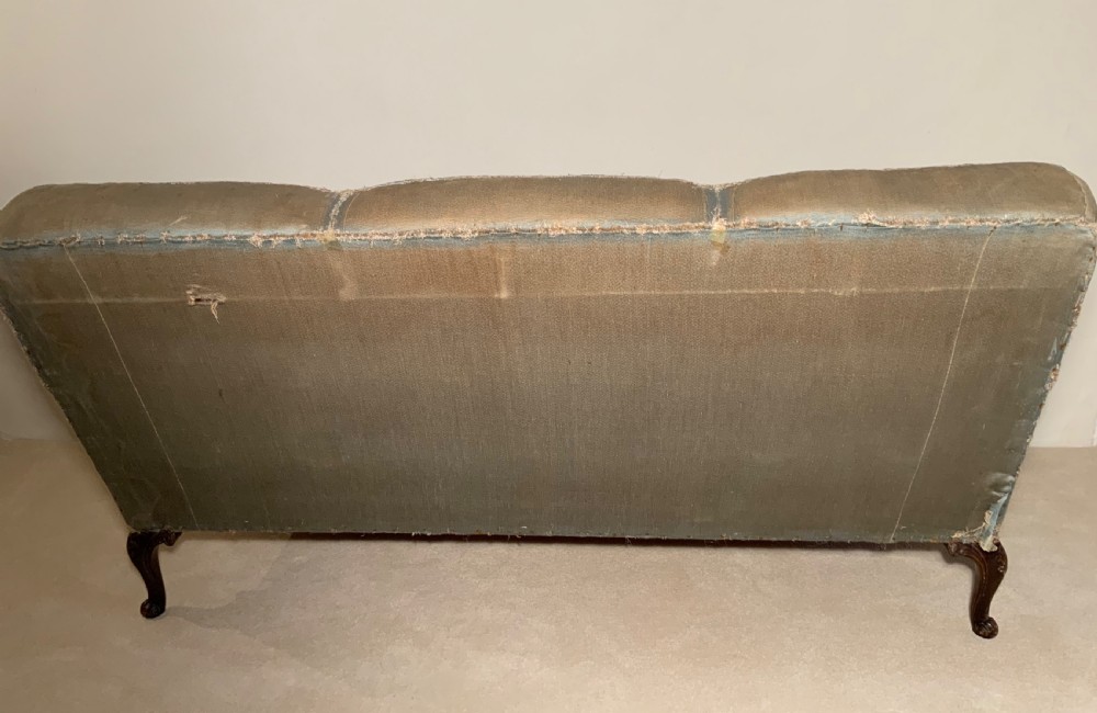 Victorian mahogany upholstered settee View IX