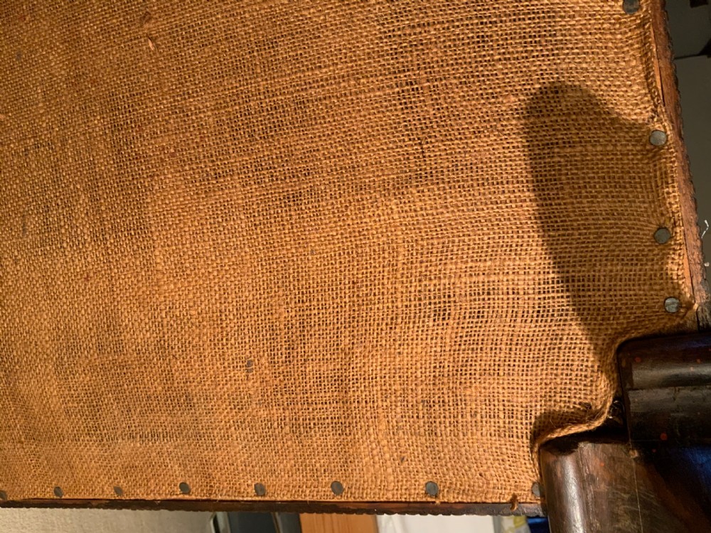 Victorian mahogany upholstered settee View X