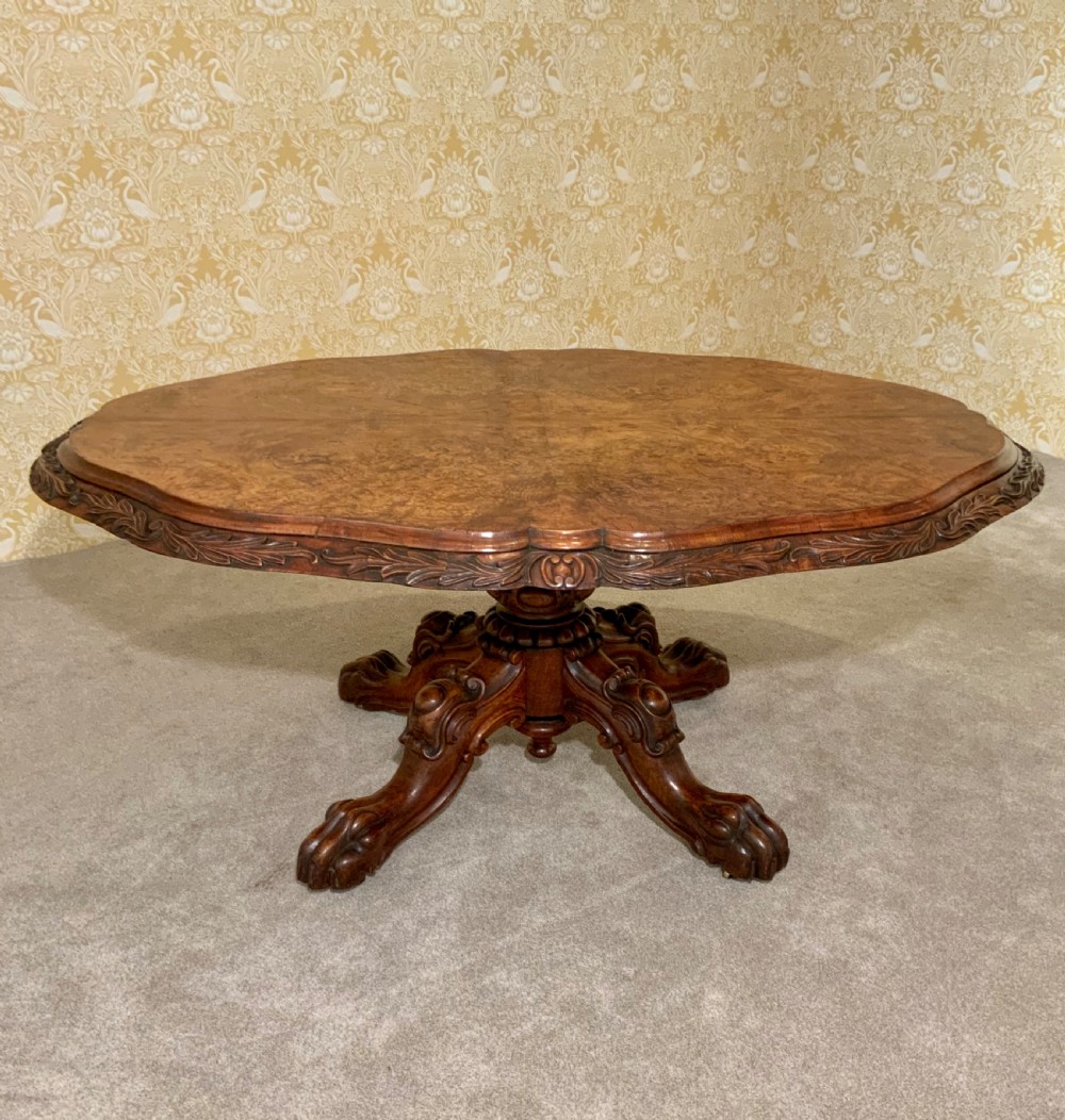  Irish burr walnut centre table