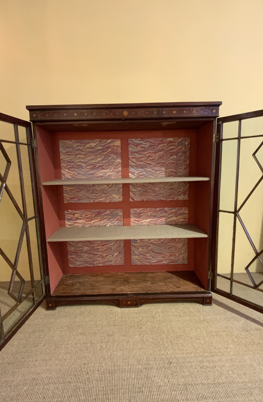 A Georgian mahogany glazed bookcase View X