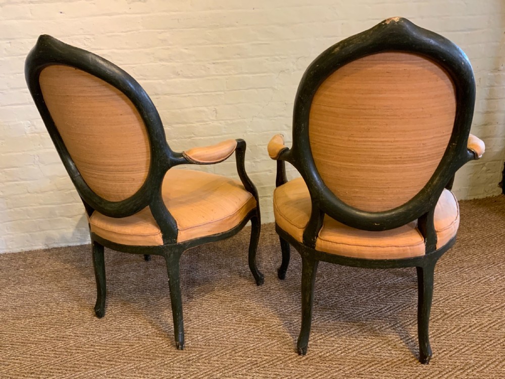 Pair of 19th century painted arm chairs View VIII