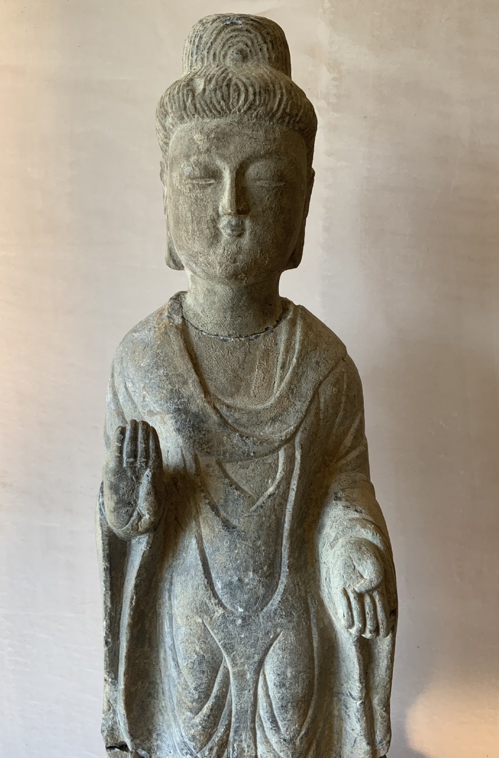 Chinese carved stone standing Buddha View II