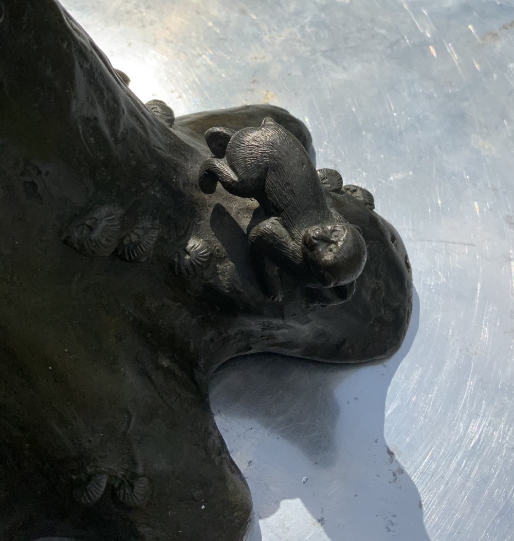 Japanese bronze  sculpture hawk View VII