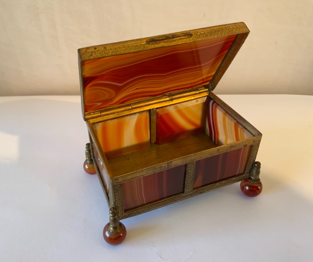 Ormolu mounted agate box