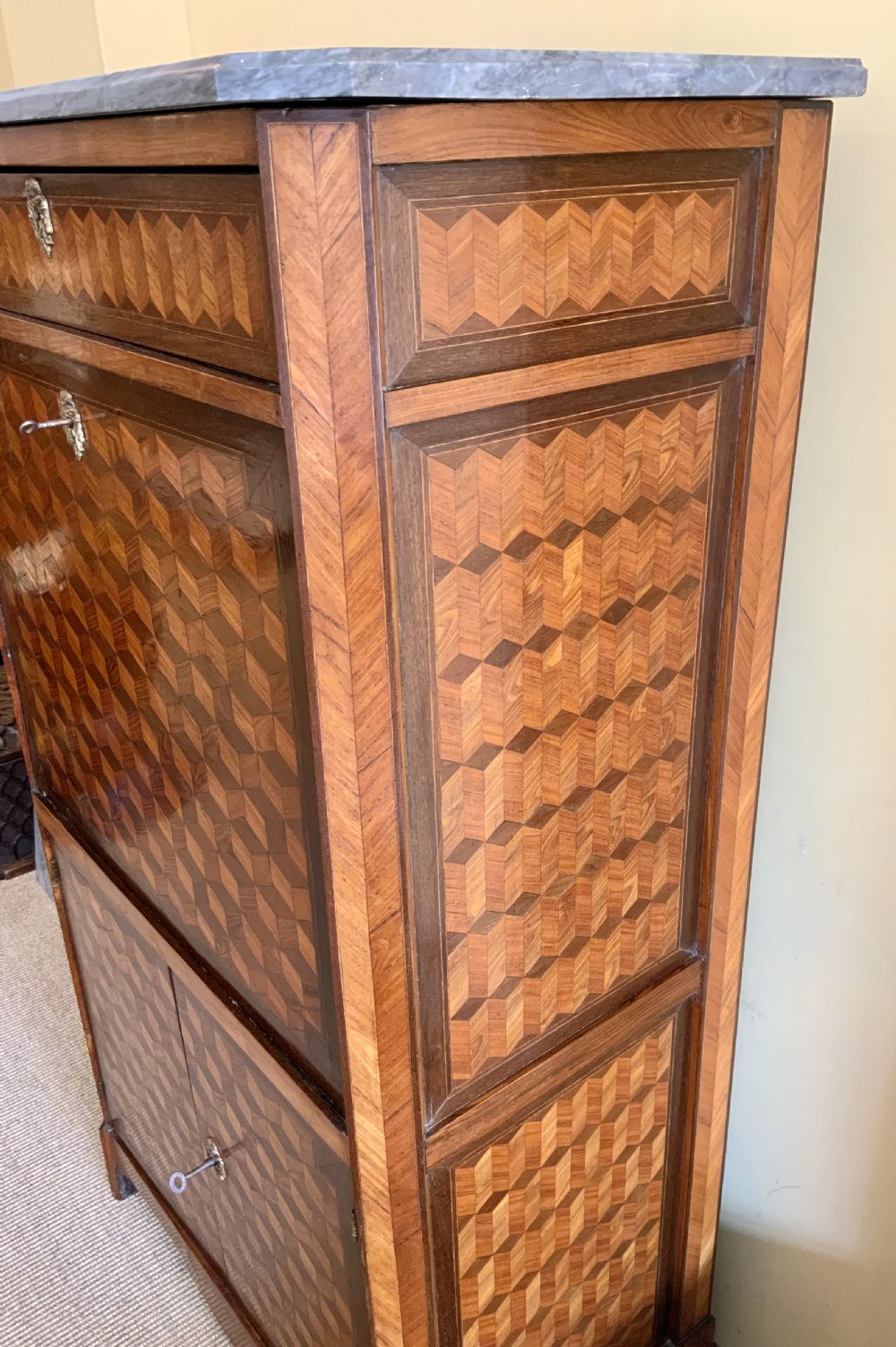 A French parquetry veneered secretaire View II