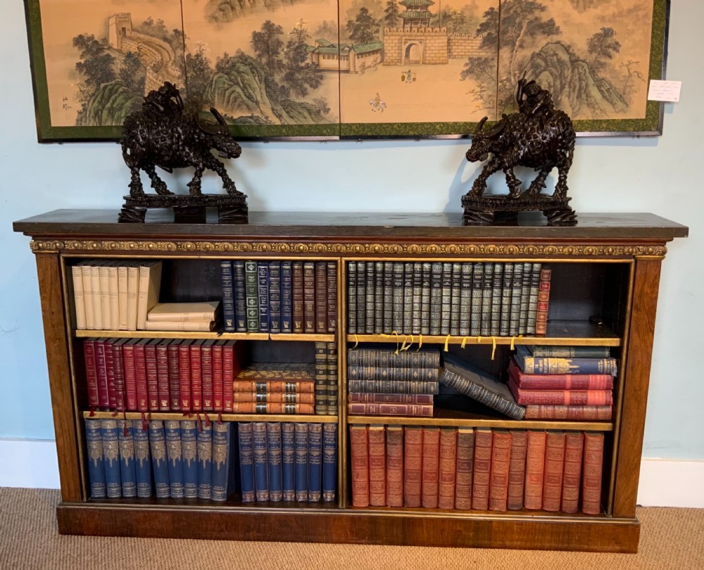 Regency rosewood open bookcase