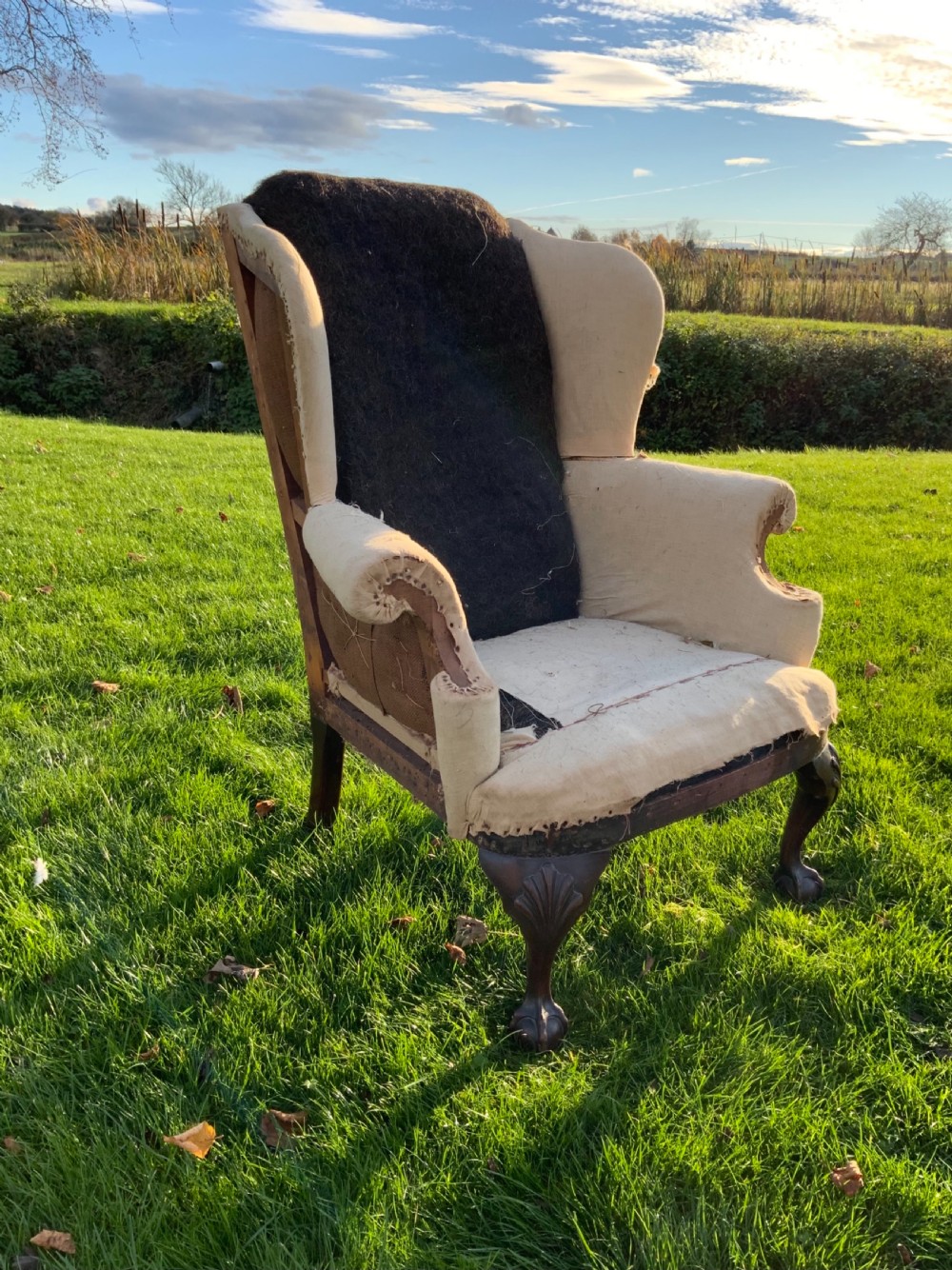 19th century wingback  armchair