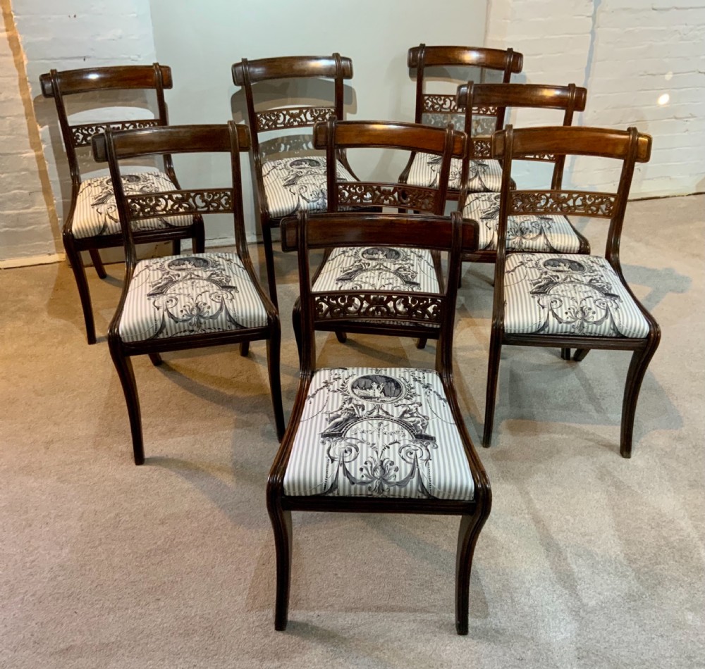 Set of eight Regency dining chairs