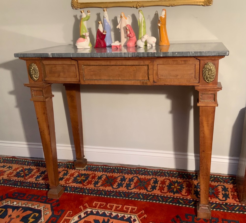 Mahogany and marble console table View IV