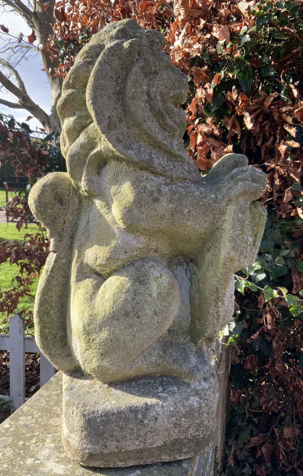 Pair of stone lions rampant View III