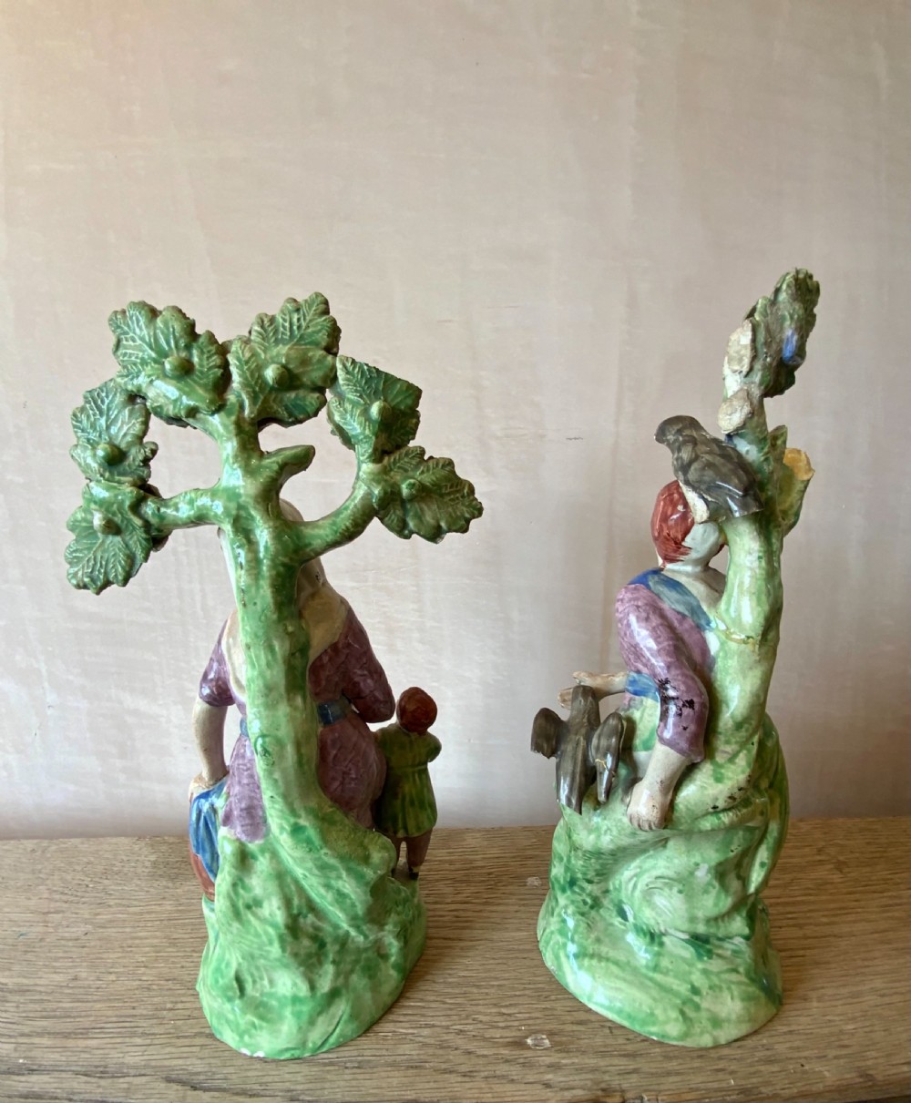 Pair of 18th century Staffordshire pottery figures View IV