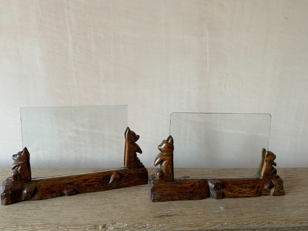 A  pair of carved oak photograph frames