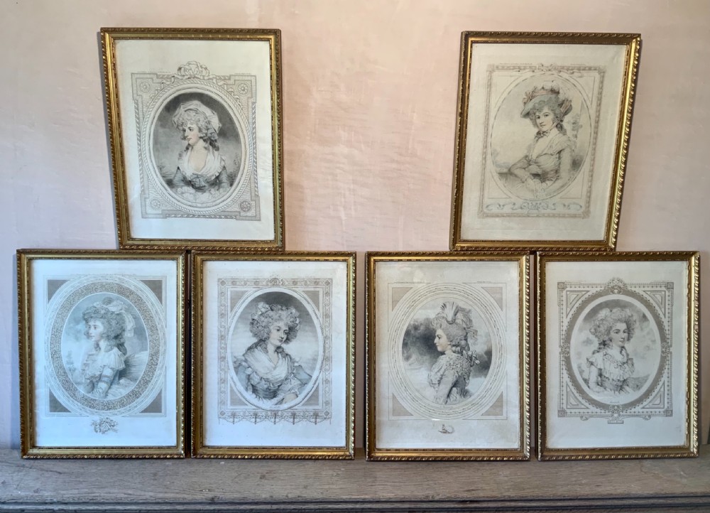 Six early 19th century portraiture prints