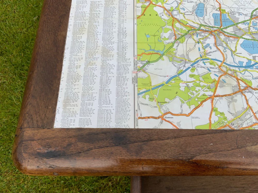 An oak two drawer writing table View VII
