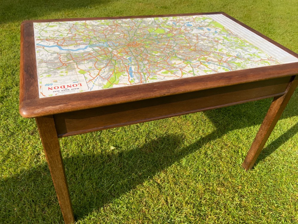 An oak two drawer writing table View VIII