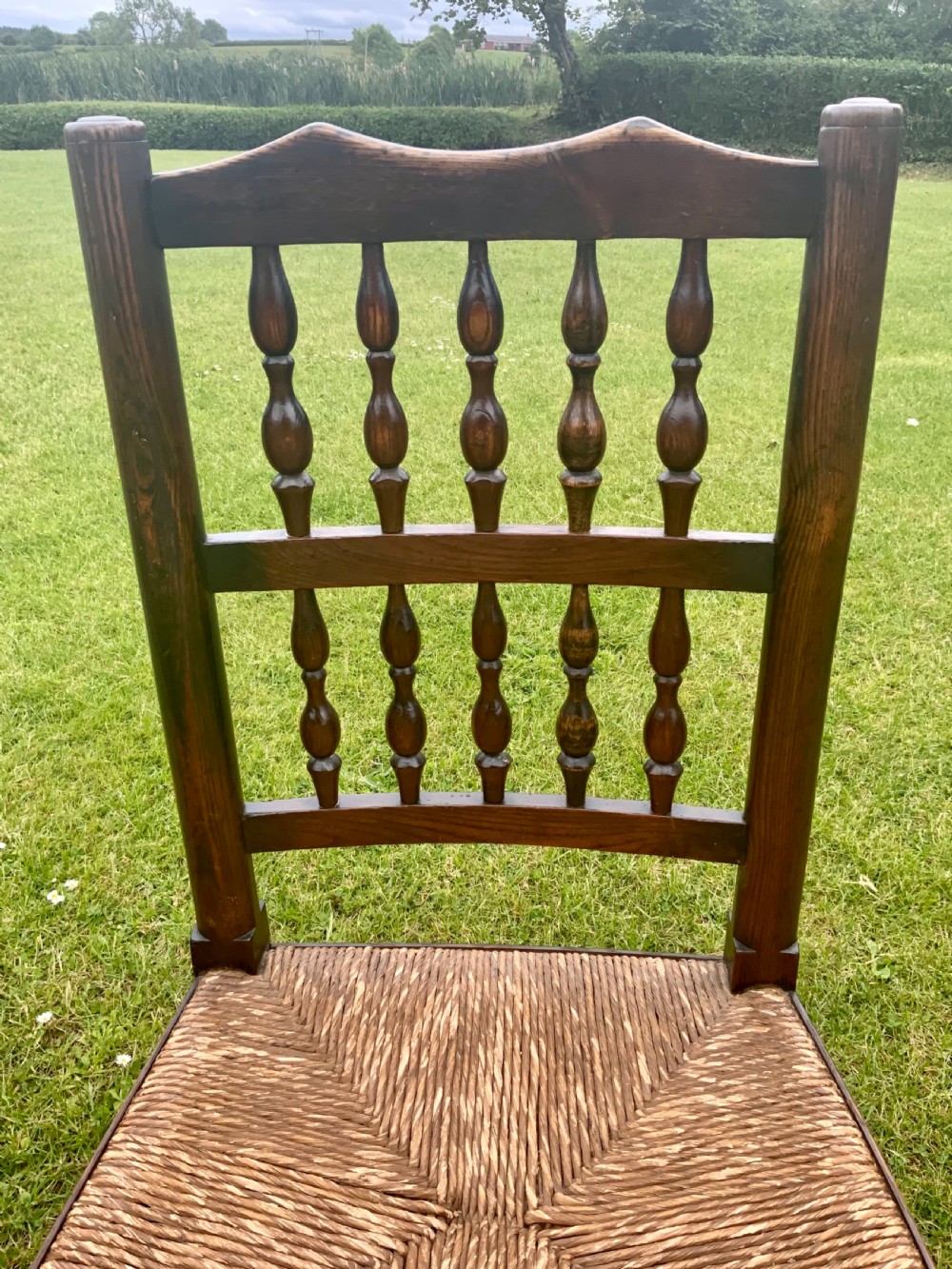 Eight early 19th century elm dining chairs View X