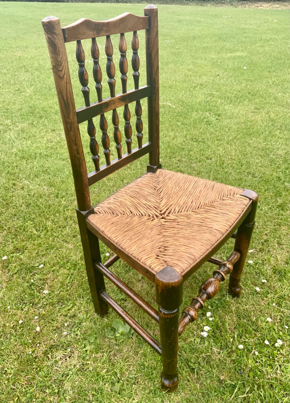 Eight early 19th century elm dining chairs View XV