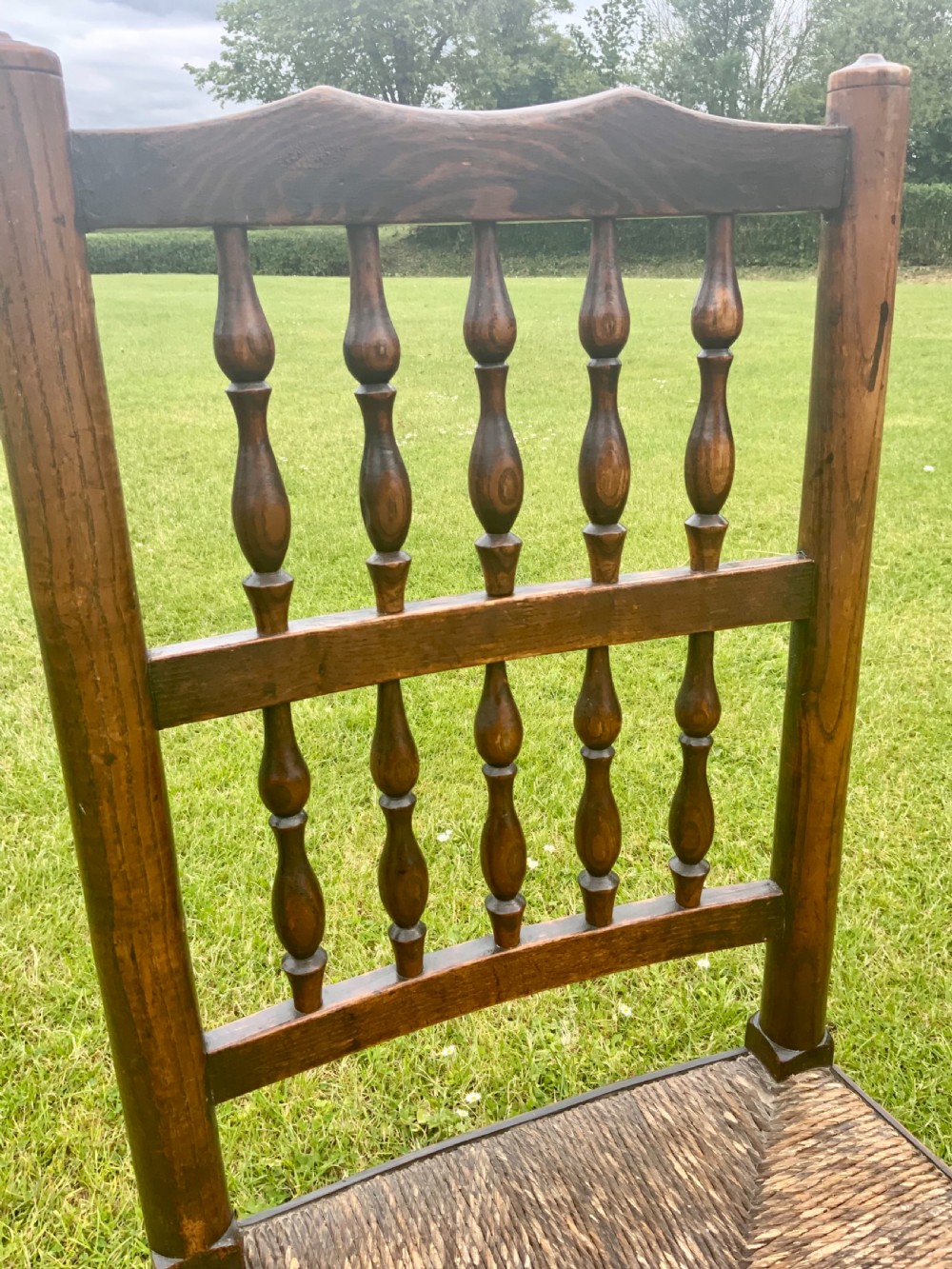 Eight early 19th century elm dining chairs View XVII