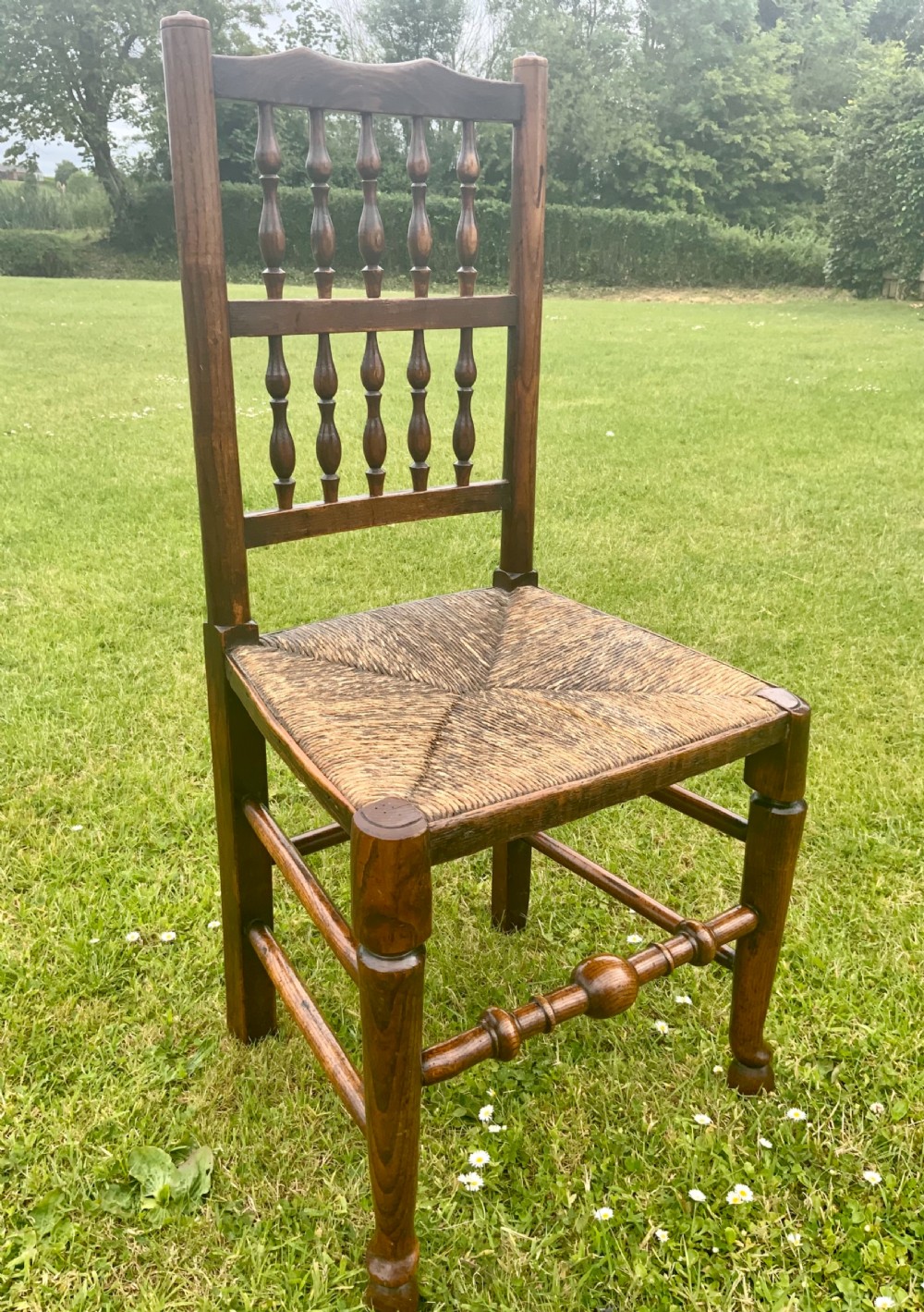Eight early 19th century elm dining chairs View XXI