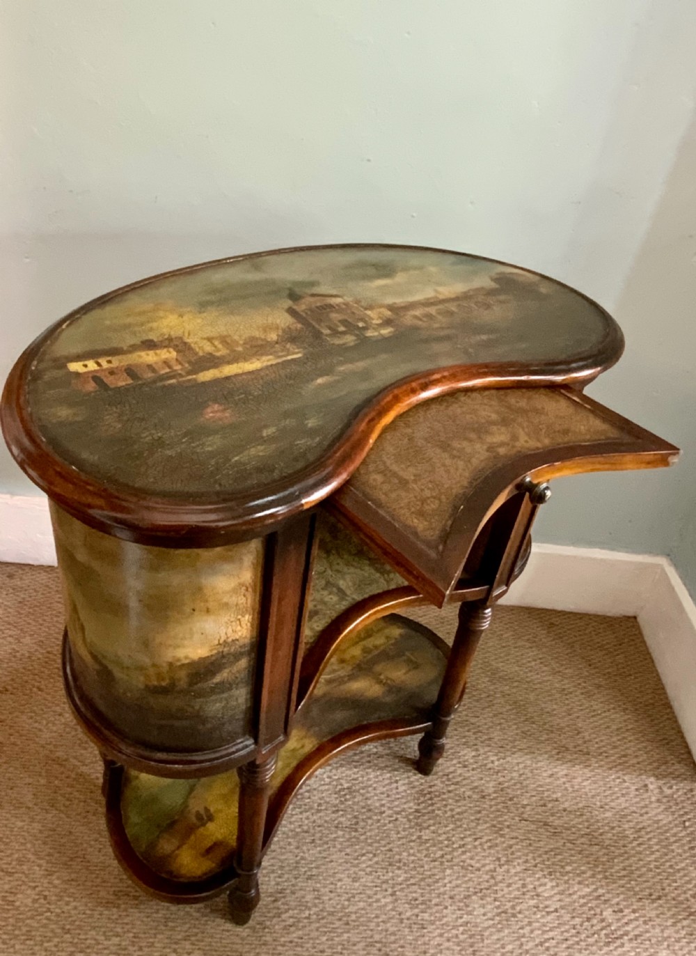 Italian kidney shaped occasional table