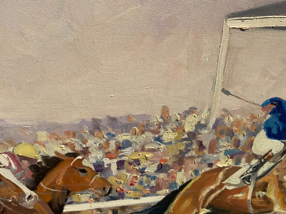 A large sporting oil painting by William Norman Gaunt View IV