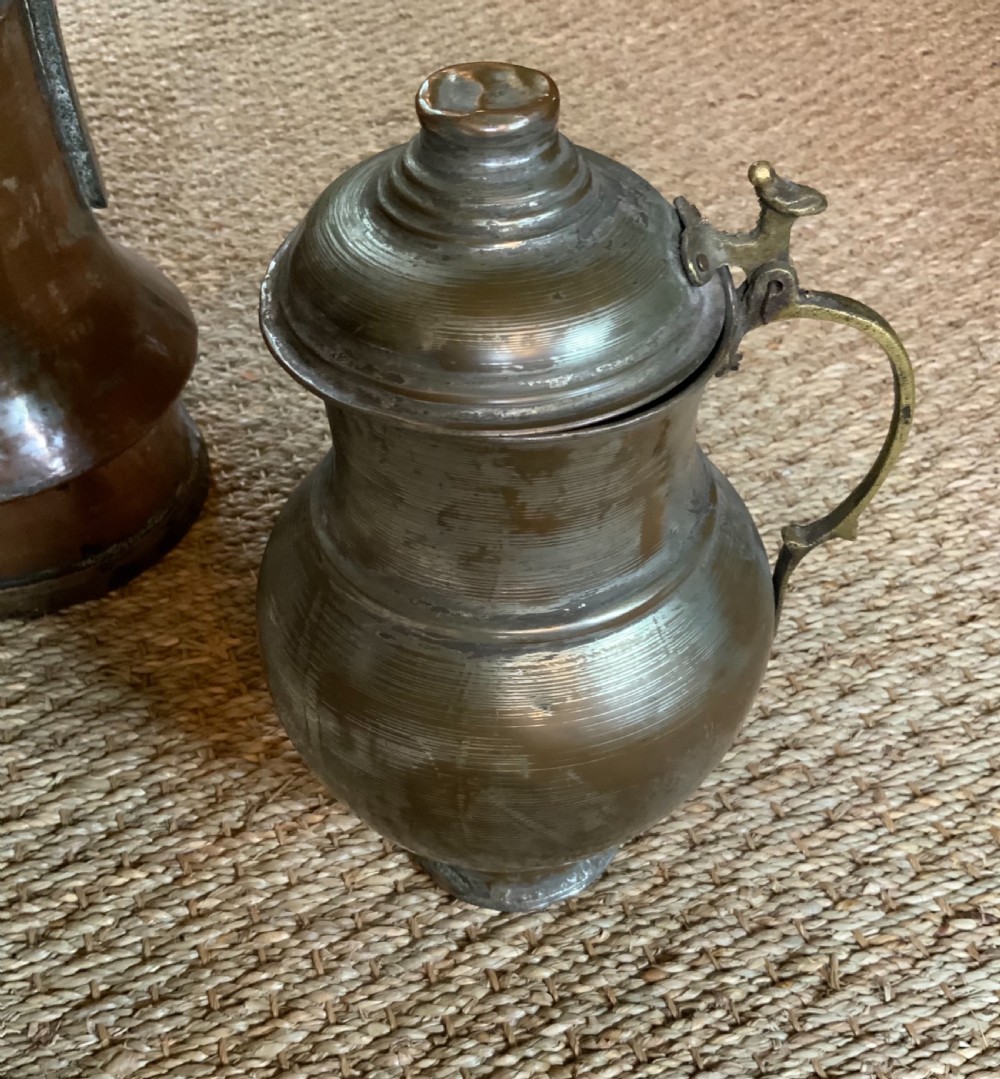 Two Turkish silvered copper pots View III