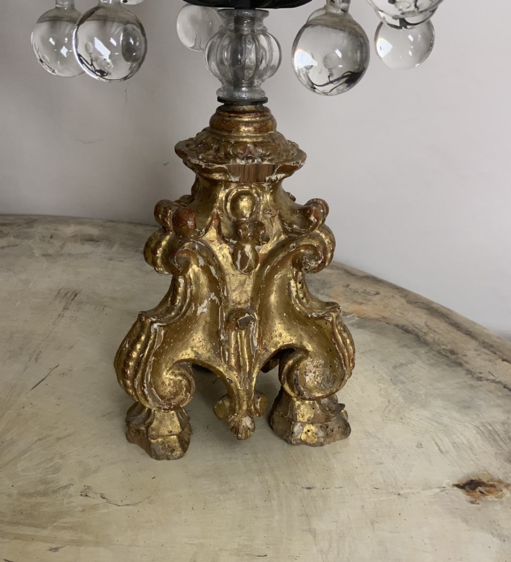 Pair of carved gilt-wood based candelabra View III