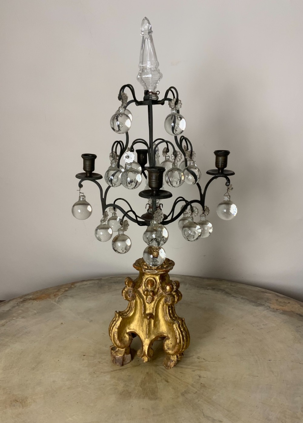 Pair of carved gilt-wood based candelabra View VI