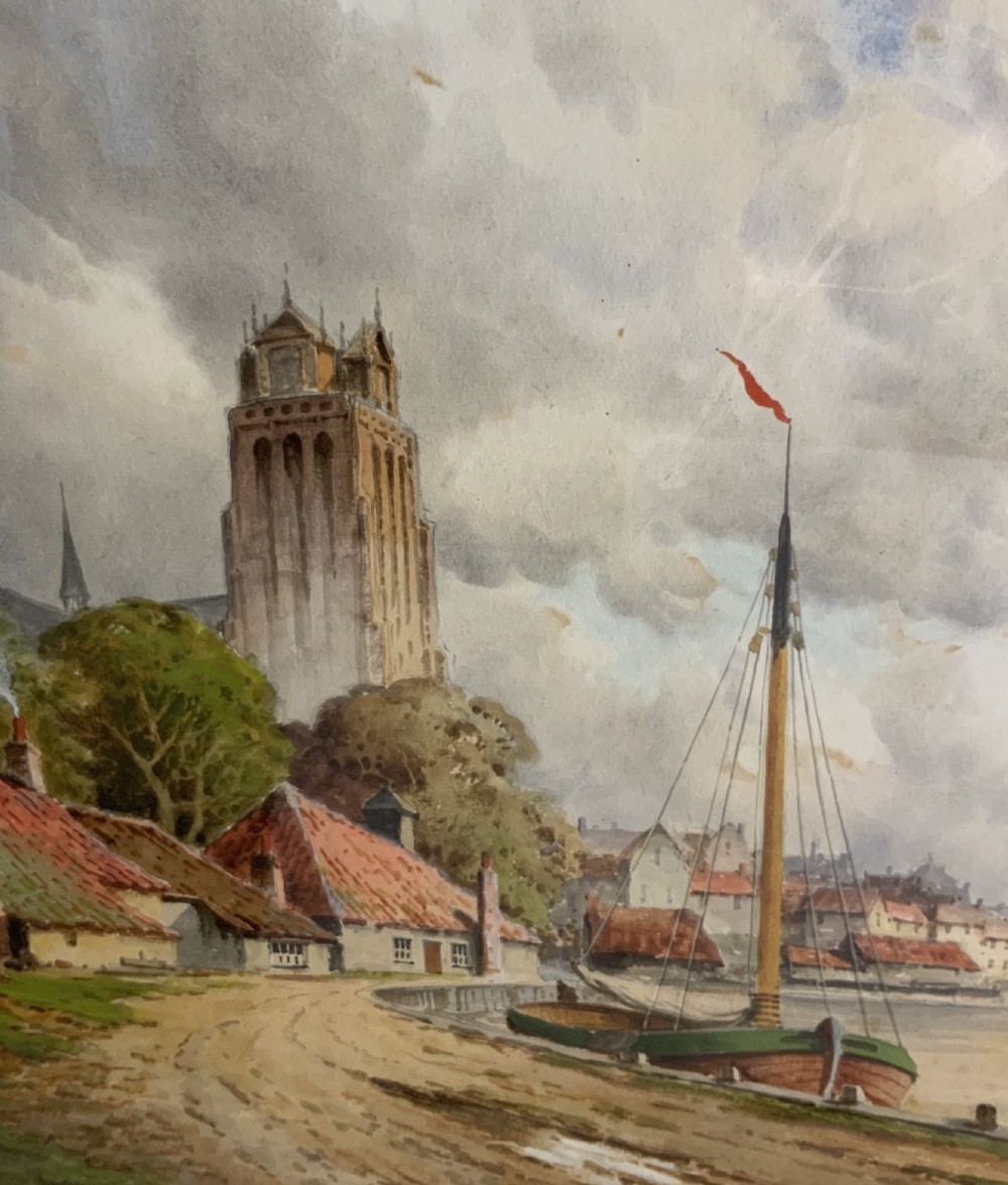 Pair of watercolours by Hermanus Koekkoek the younger View VII
