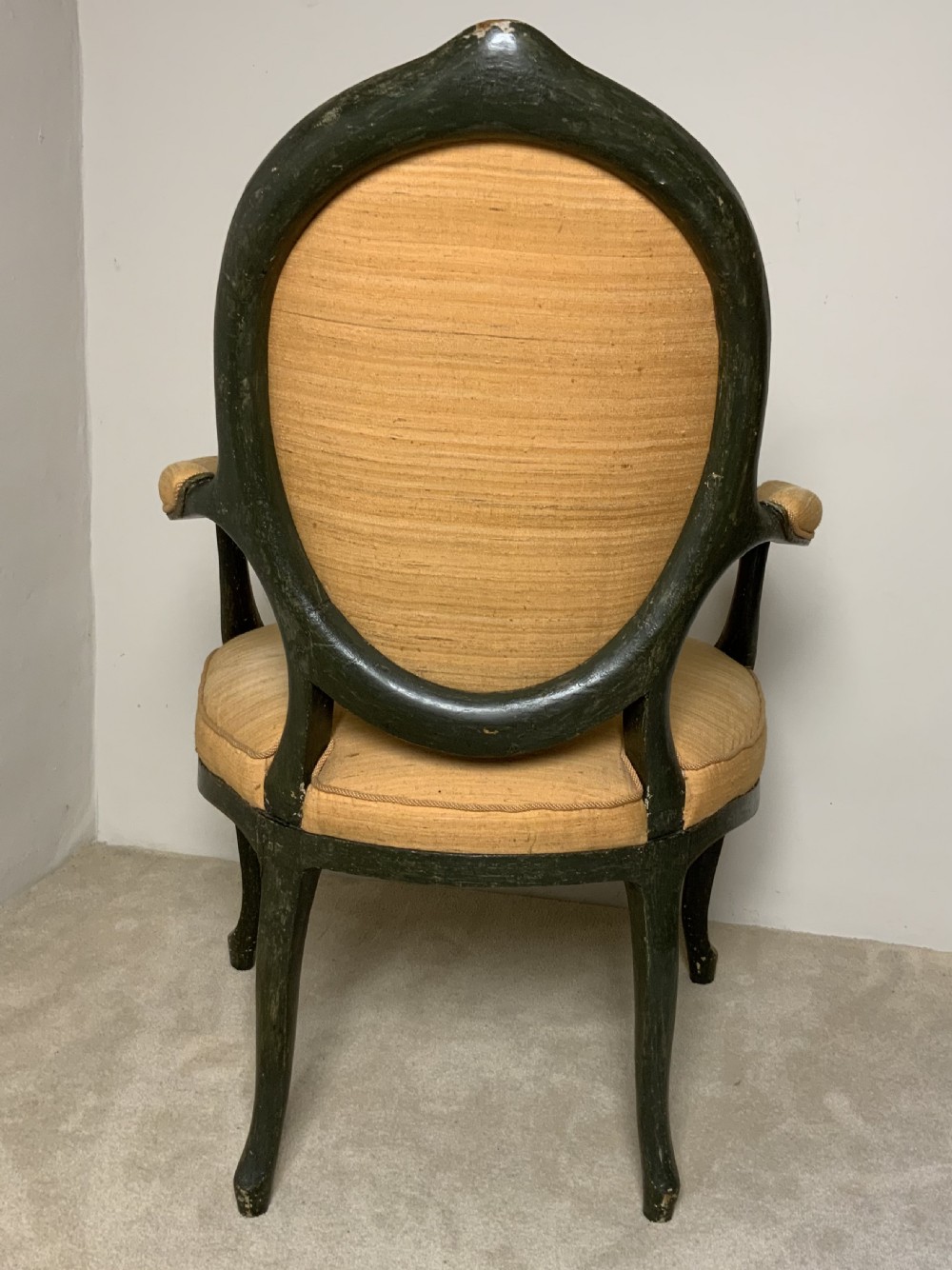 Pair of Georgian painted open arm chairs View V