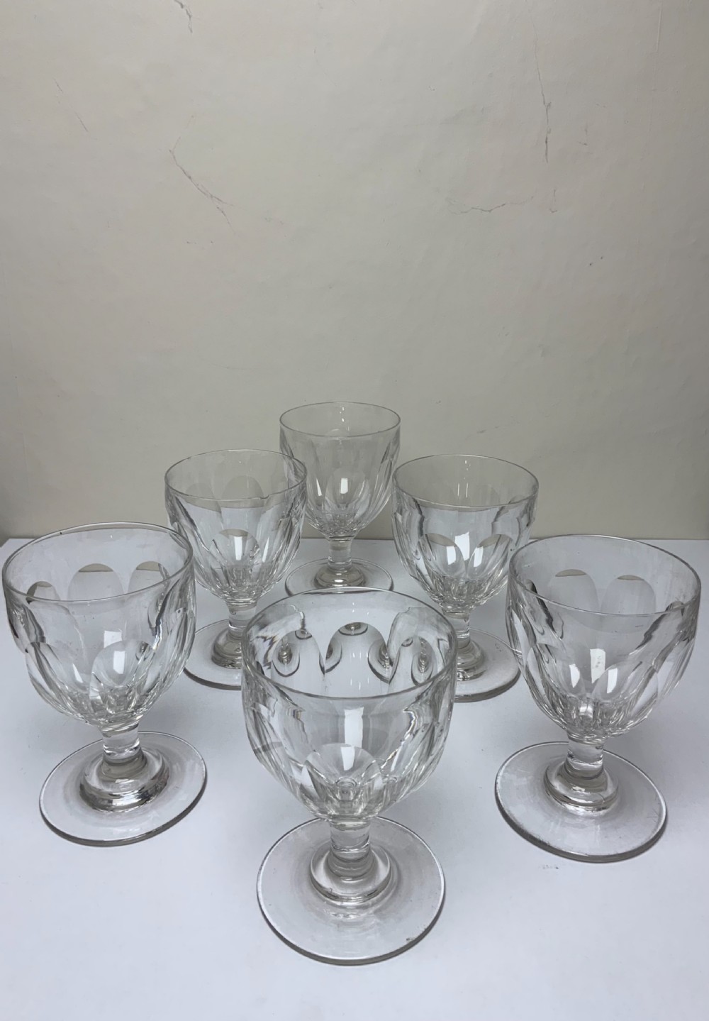 Set six Georgian glass rummers