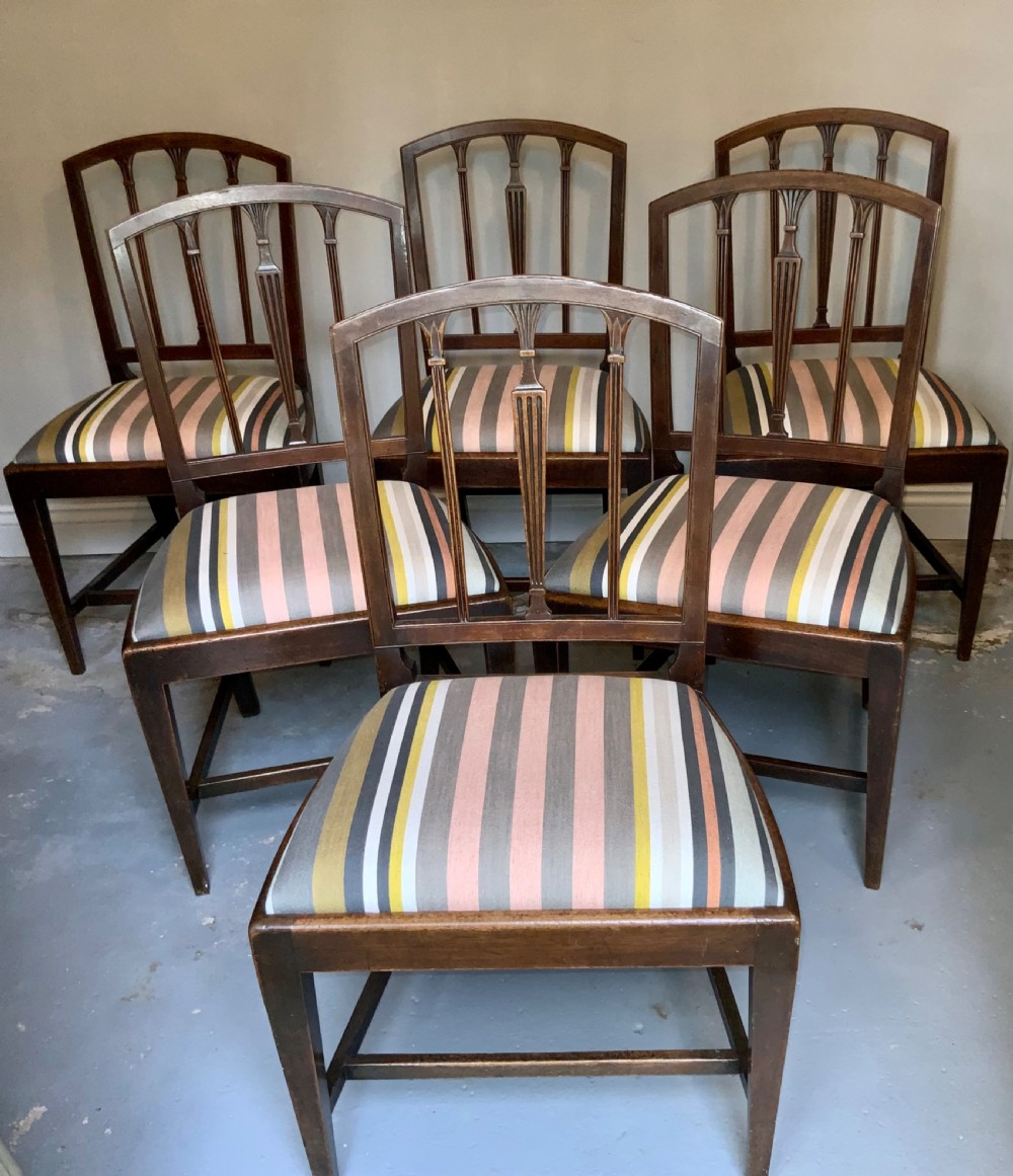 Set Six Georgian mahogany dining chairs View V