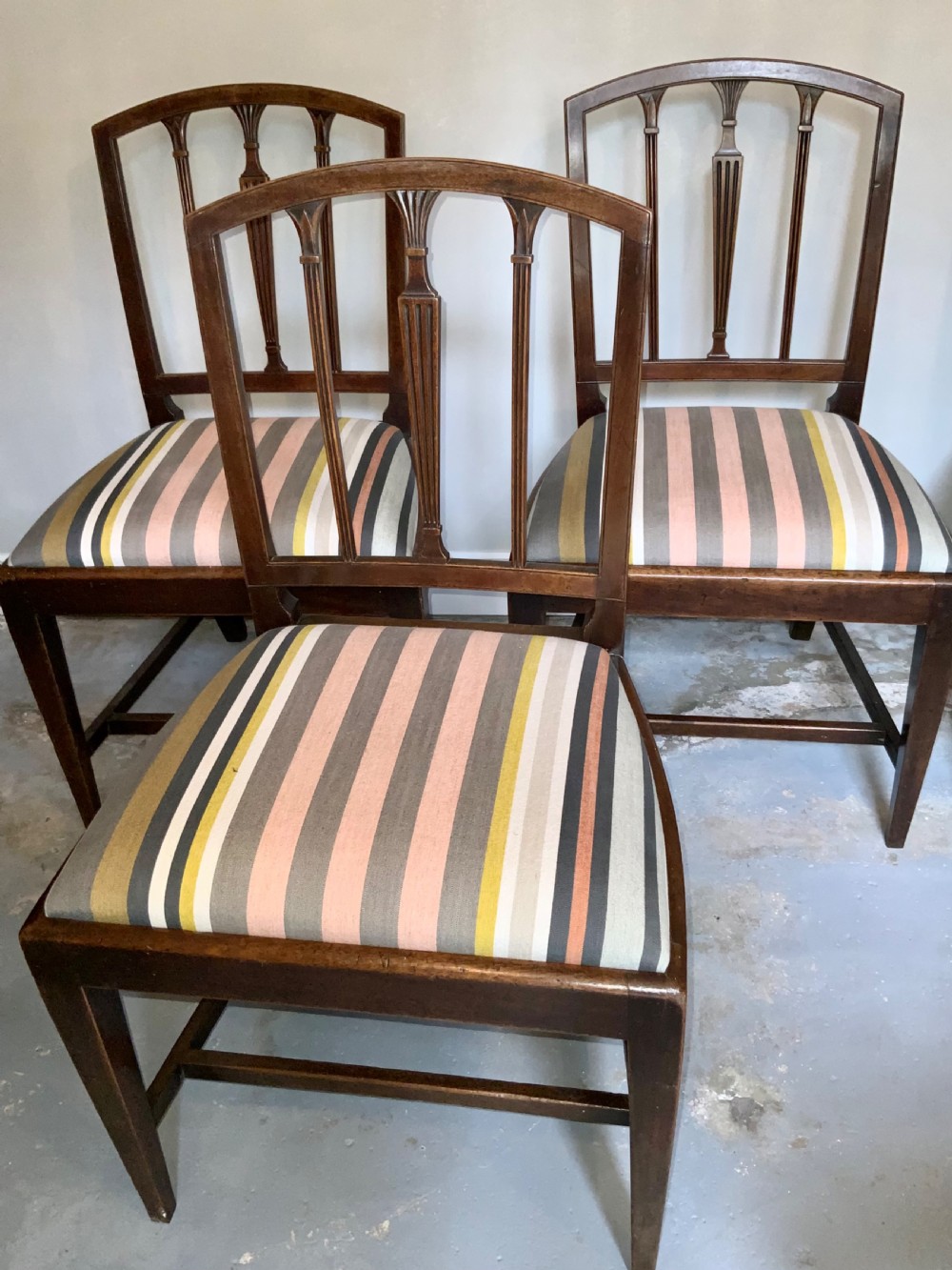 Set Six Georgian mahogany dining chairs View II
