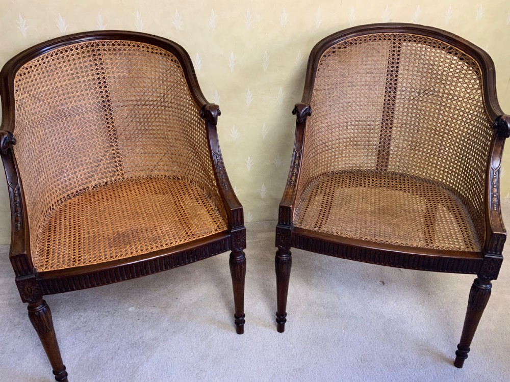 Pair Bergere arm chairs View VI