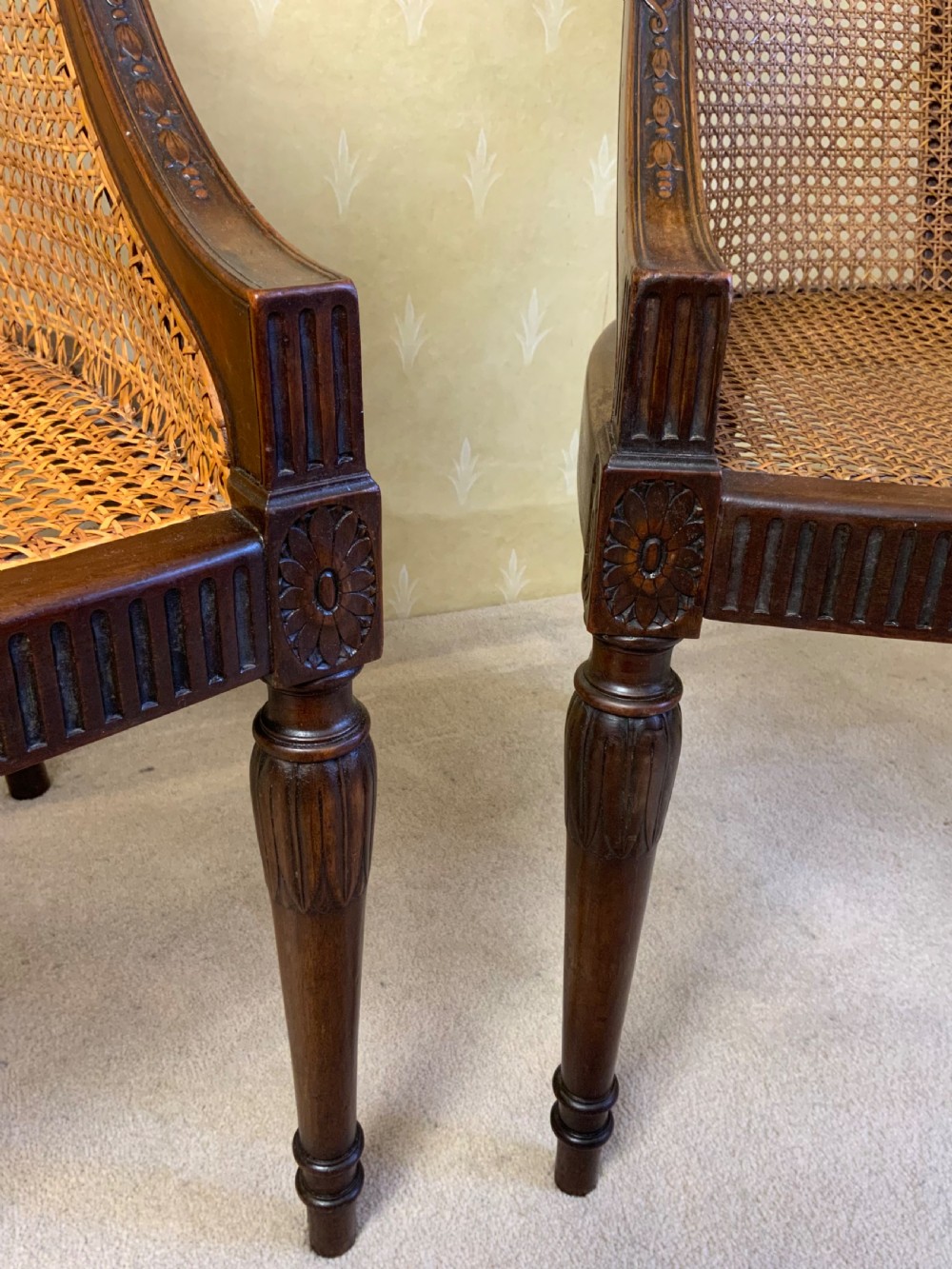 Pair Bergere arm chairs View XI